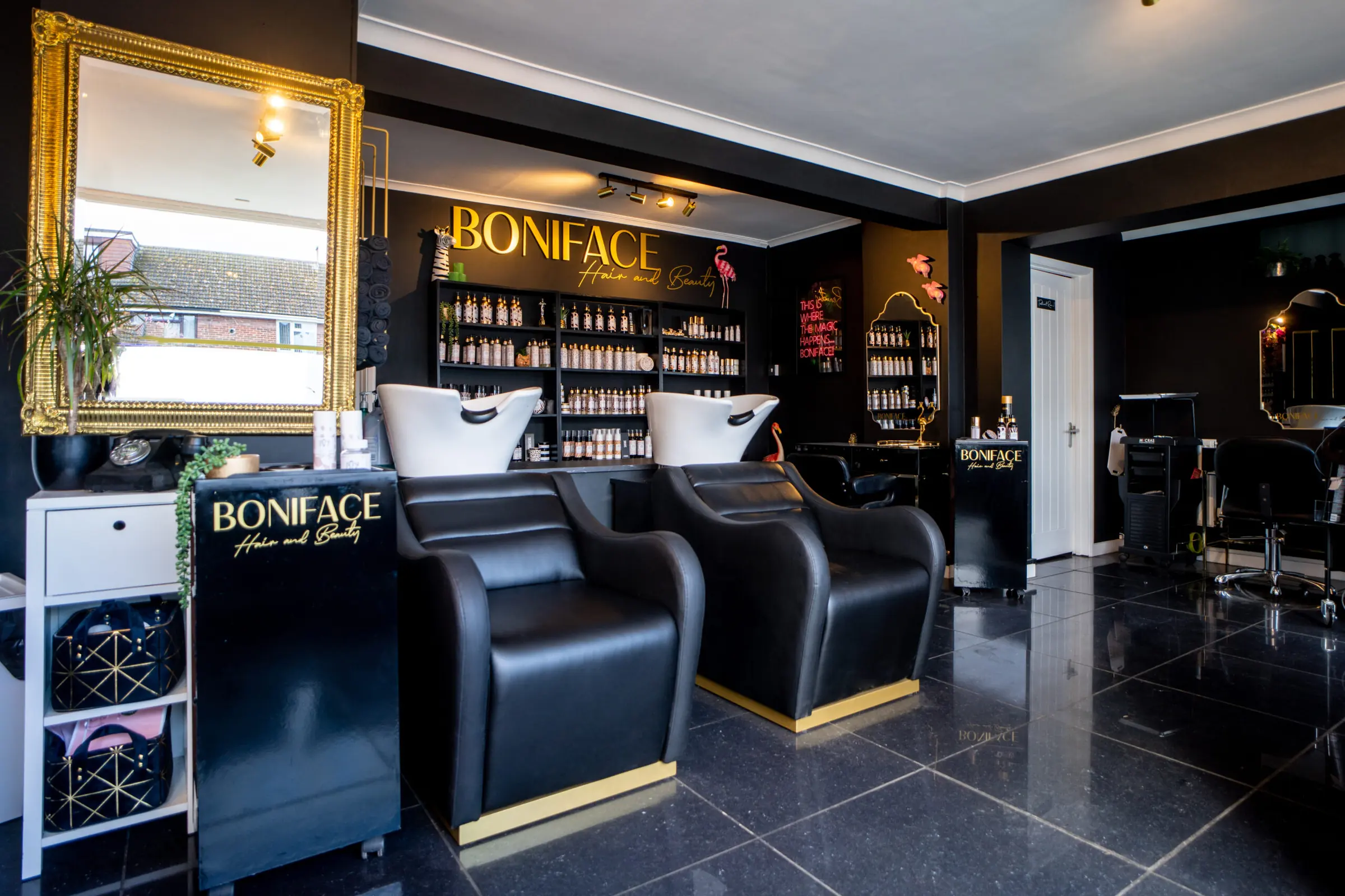 Inside Boniface: black basins, gold trim and the product wall